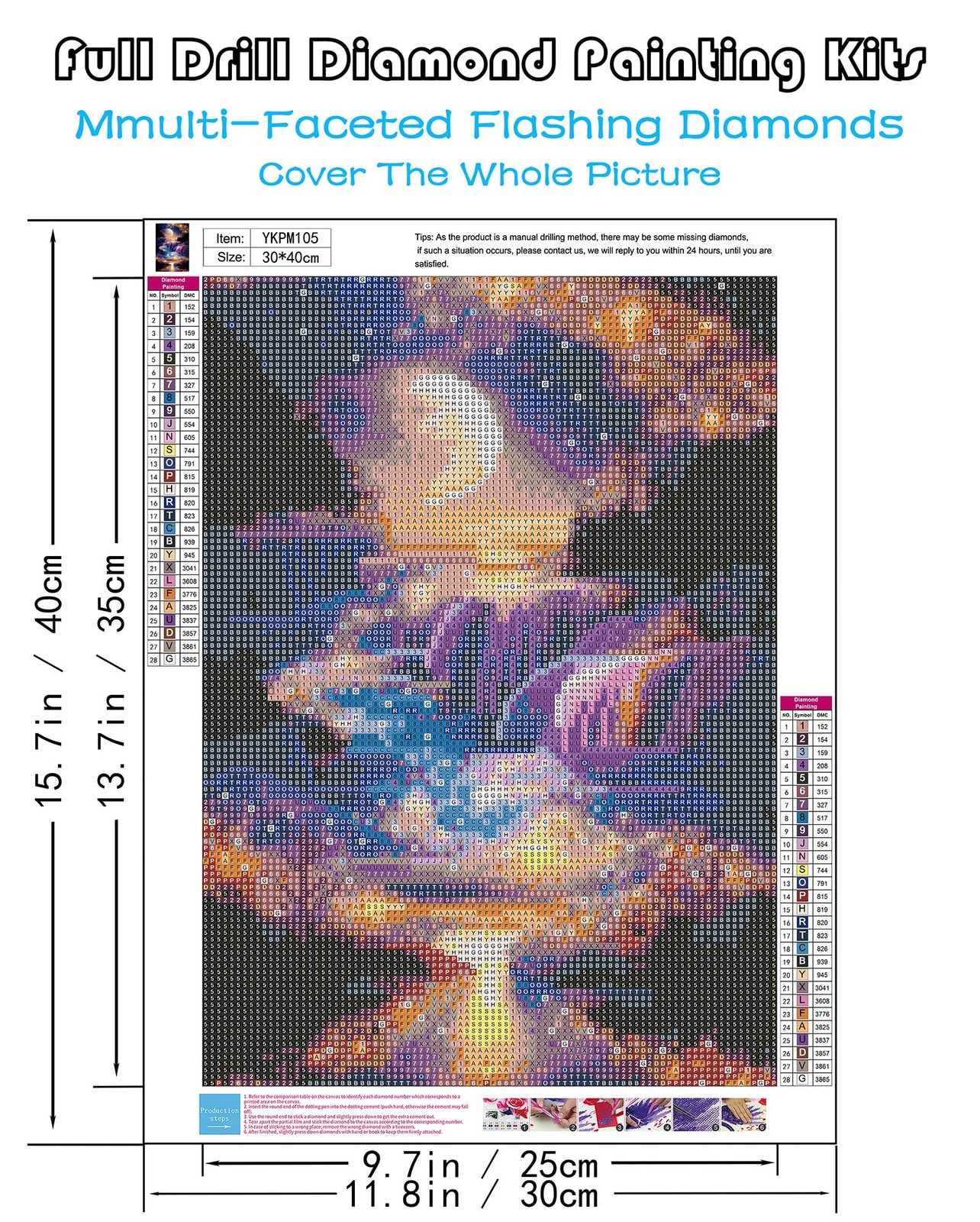 KINPLUB 5D Diamond Painting Kits for Adults, 12 x 16 inches, Moonlight Falls