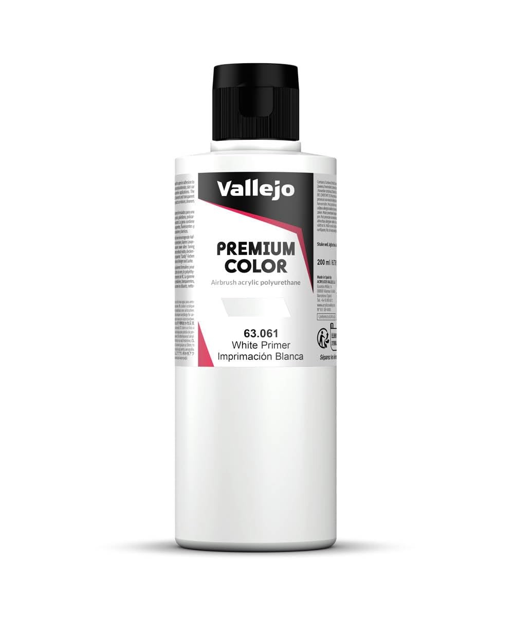 RC White Primer 6.76 Fl.Oz. (200 ml) Acrylic-Polyurethane for Airbrushing