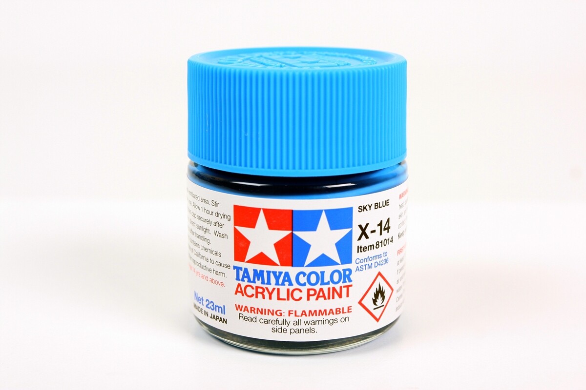 Tamiya 81014 X-14 Sky Blue Acrylic Paint 23ml Large Bottle – US