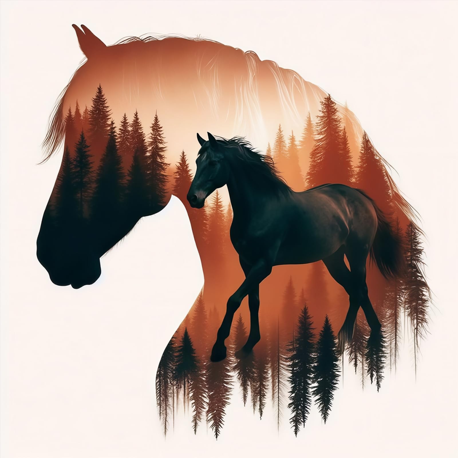 Horses Diamond Art Kits for Adults, 5D Horses Diamond Painting Kits for Beginner