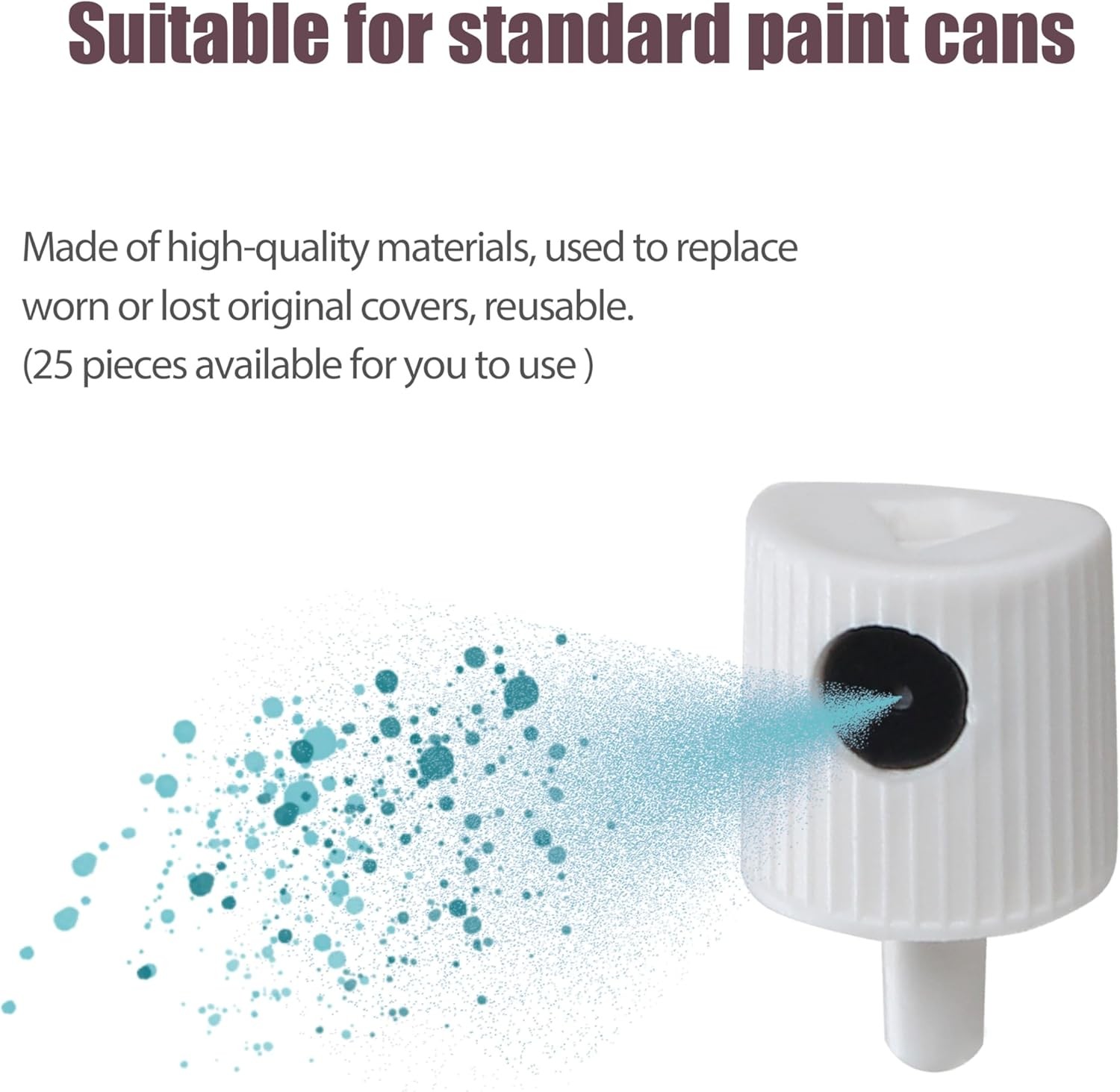 Spray Paint Caps-Spray Can-New York Fat Cap-Spray 1 Ounce (Pack of 25), white