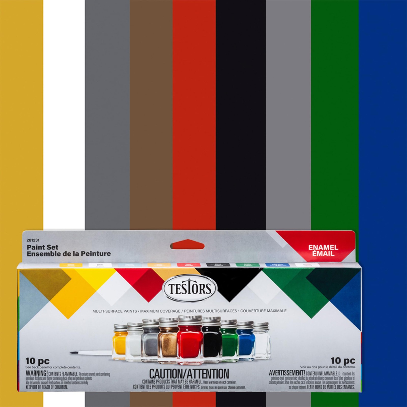 Testors Craft Multi-Surface Enamel Paint Set 1 Count (Pack of 1), Assorted