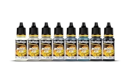 Watercolor Paint Set 17ml Bottles for Model Airbrush Aircraft Interior