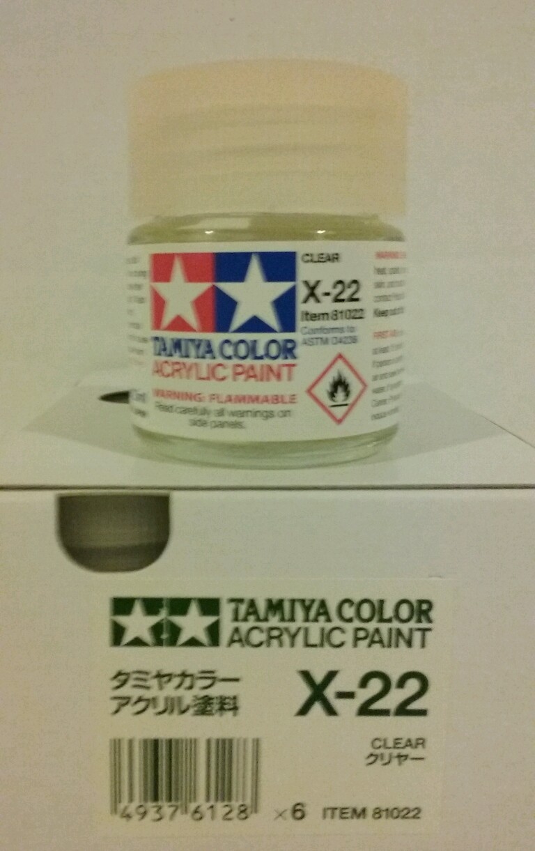 Tamiya acrylic paint X-22 Clear. 23ml.