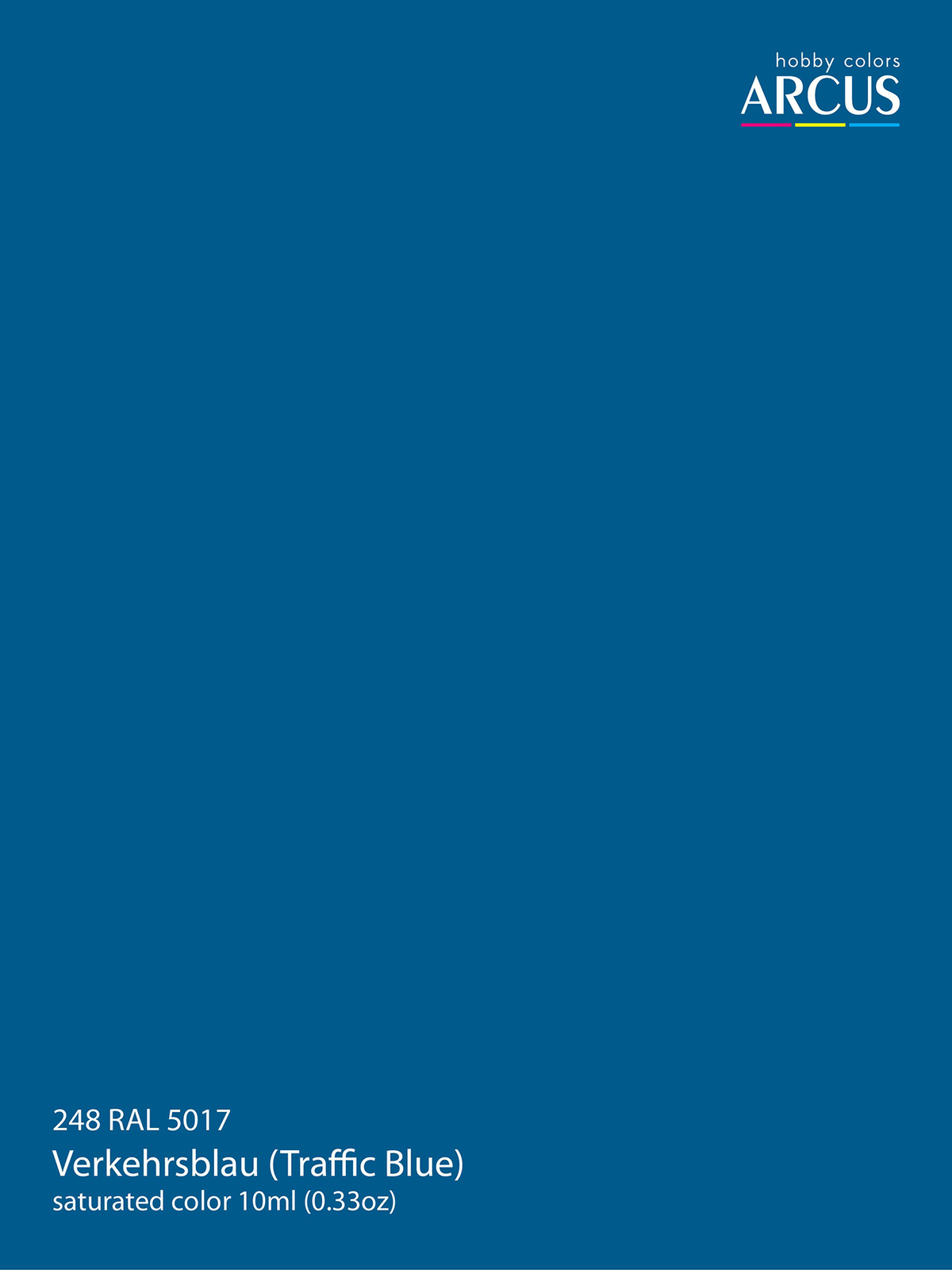 Arcus 248 Enamel paint PSU Ukraine RAL 5017 Verkehrsblau Saturated color 10ml