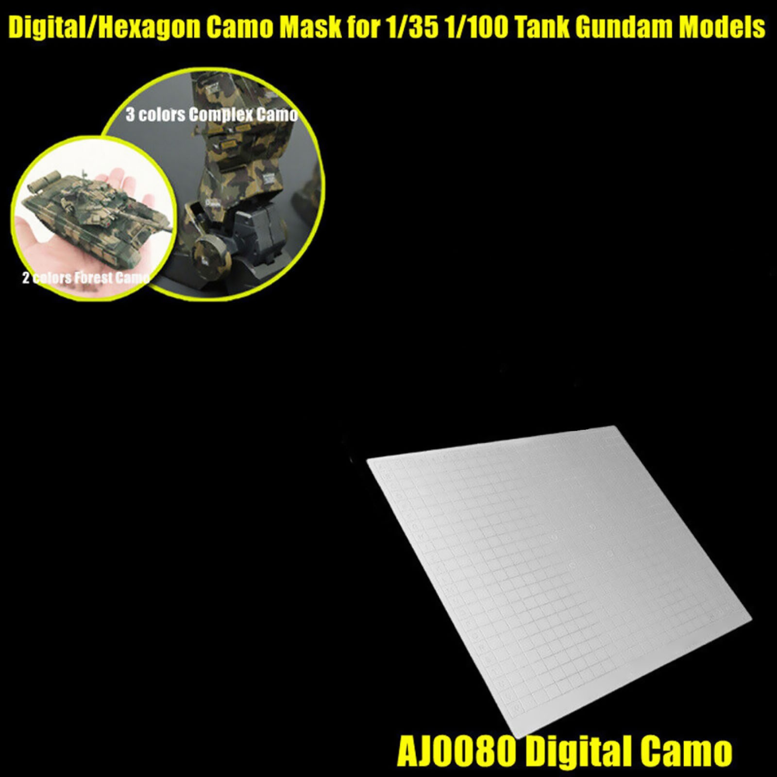 1Pc Digital Camo Camouflage Mark Cut Mat For 1/35 1/100 Military Tank Models