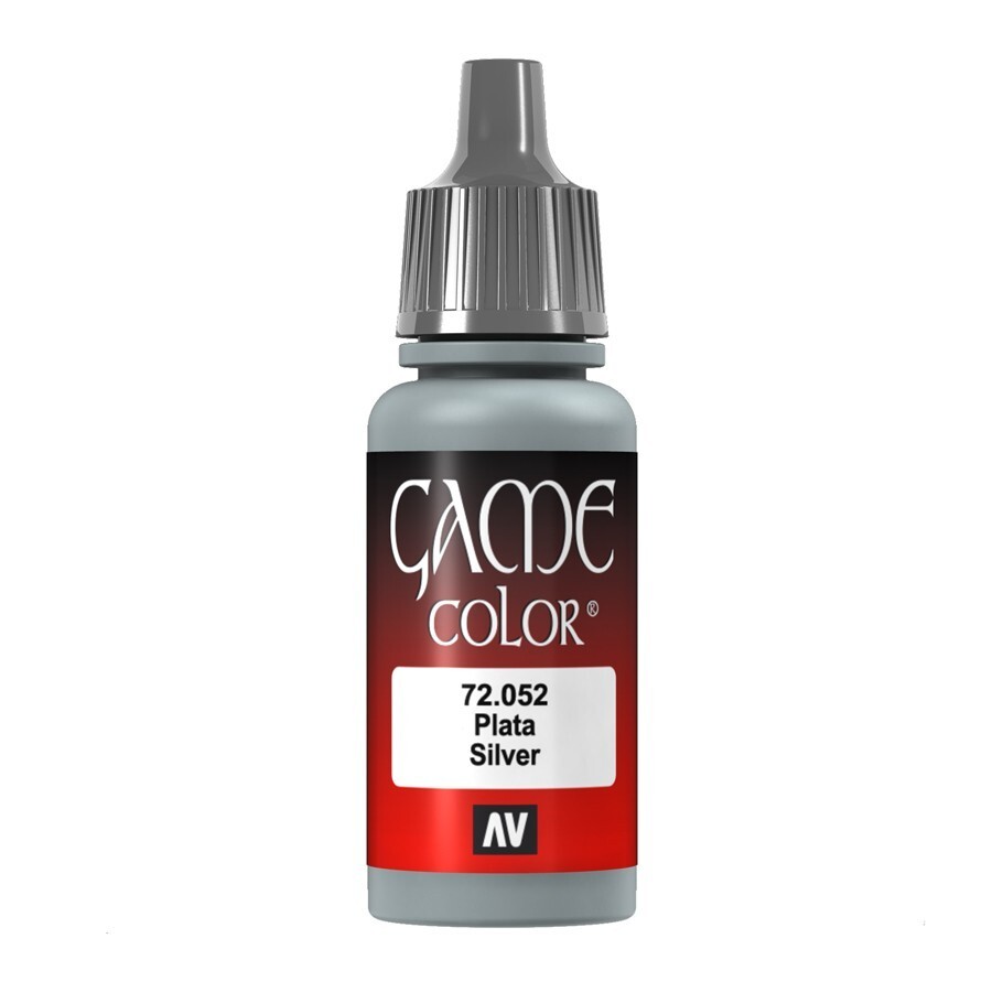SILVER (Metallic) Vallejo Game Color Paint 72.052 (17 ml/0.57 oz bottle)