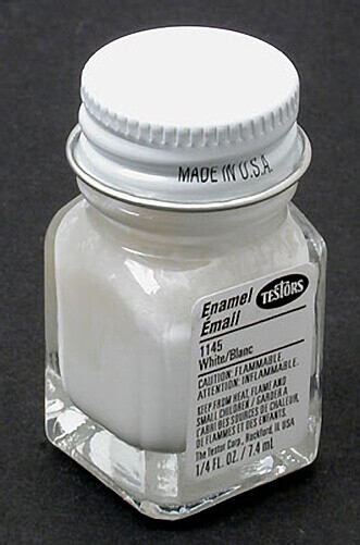 Testors 1/4oz Gloss White Enamel Model Paint 1145T