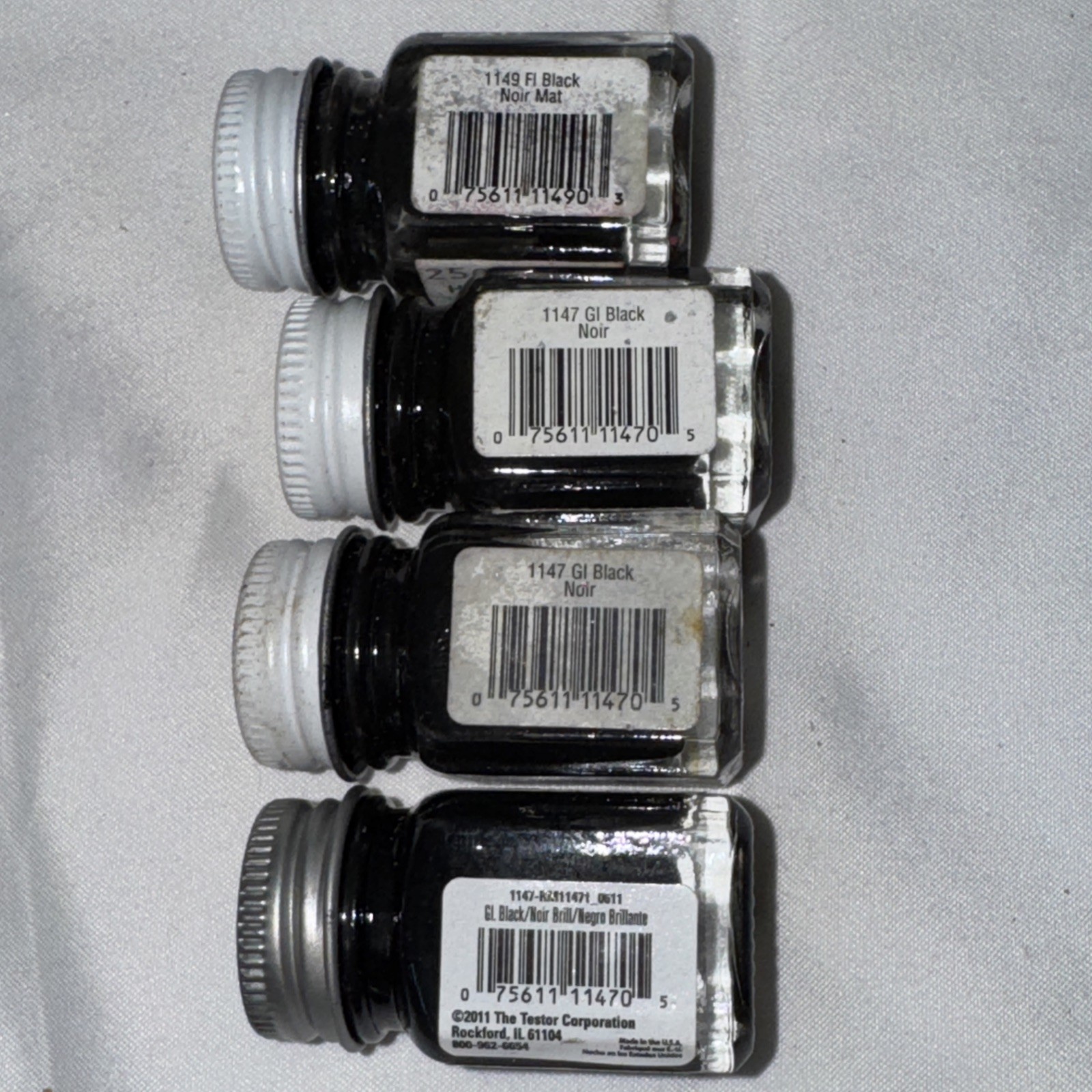 TESTORS Enamel Paint Set AUTO DETAIL 8 Colors 9120 MODEL + 25 Used & 7 Brushes