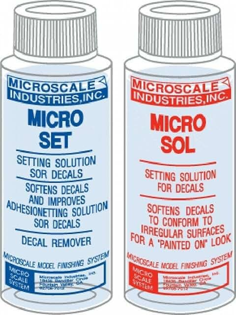 Microscale MI-1 Micro Set & MI-2 Micro Sol set | Decal Setting Solution/Remover