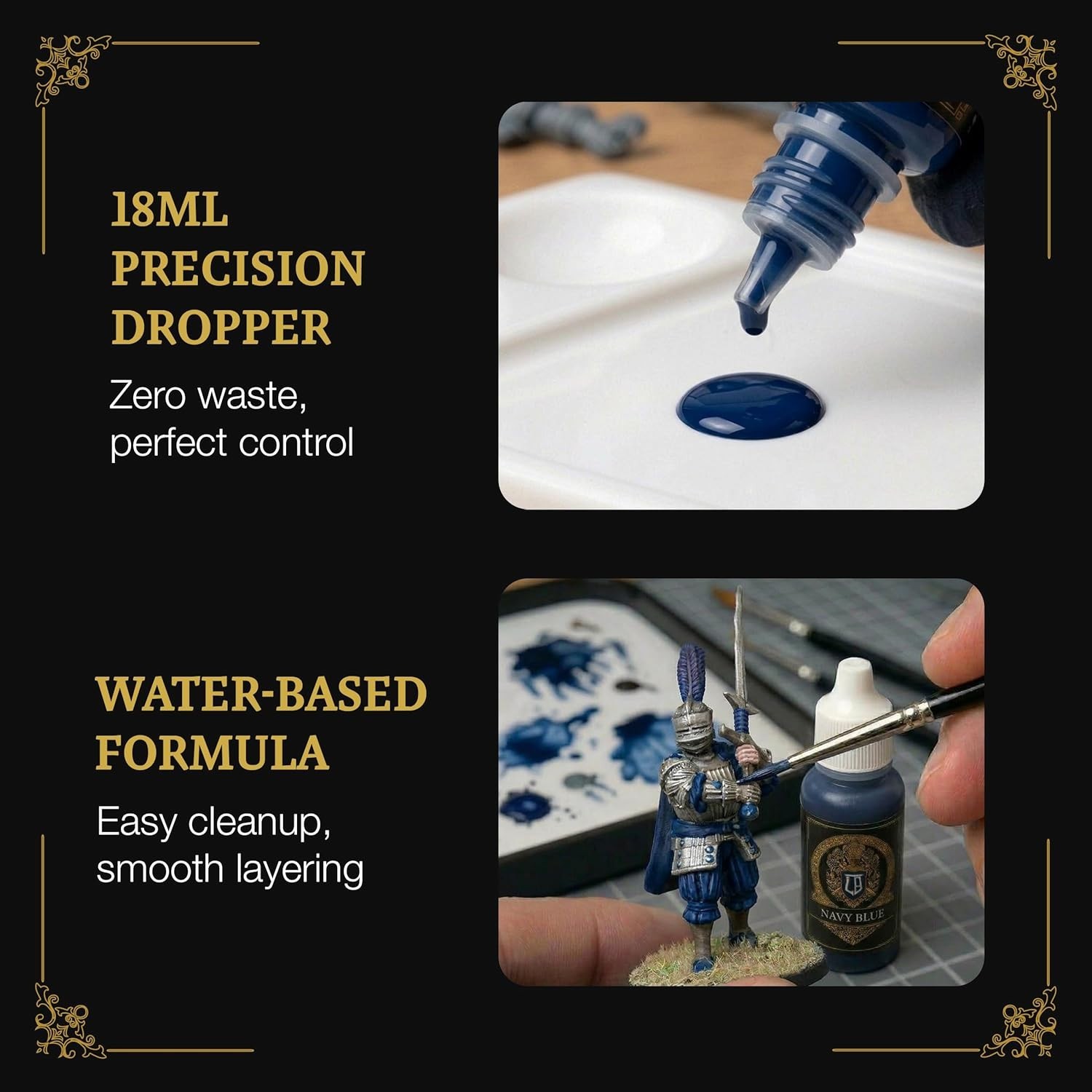 Ludus Bellum Model Paint for Miniatures 18ml Dropper Bottle – Navy Blue