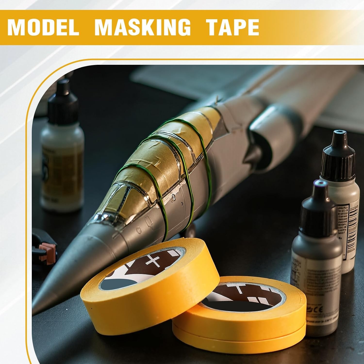 3 Pcs Model Masking Tape Airbrush Masking Tapes 6mm & 10mm & 18mm Automotive