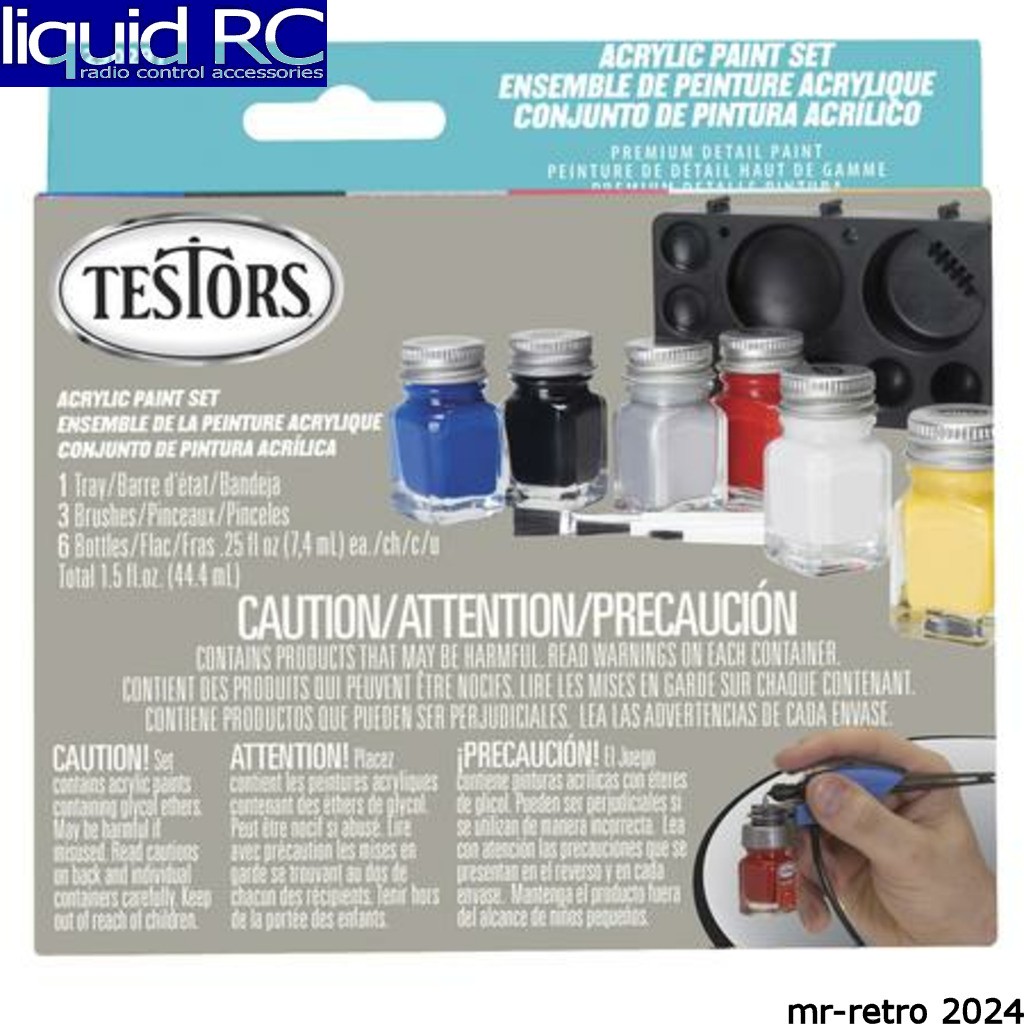 Testors 290291 6 Pc Paint Set – Primary – Gray