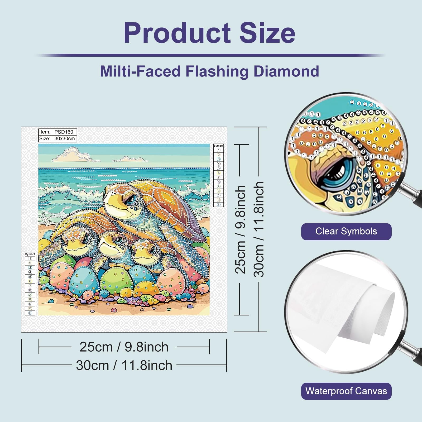Anuver Turtle Diamond Painting Kits for Adults, 5D Special Shape Multicolor