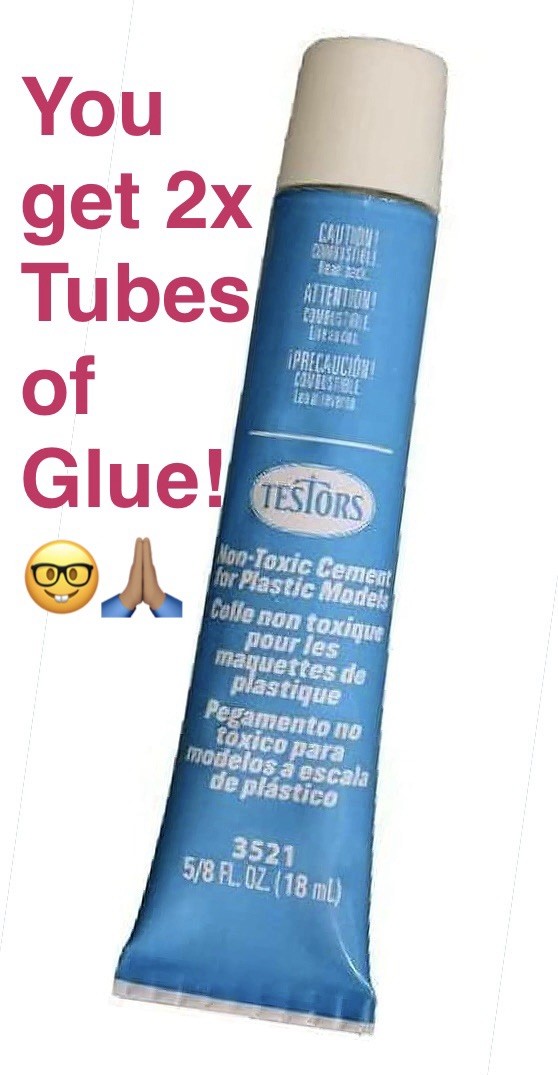 2 Tubes Of TESTORS NON TOXIC CEMENT GLUE FOR PLASTIC MODELS .625 oz each 3521 :D