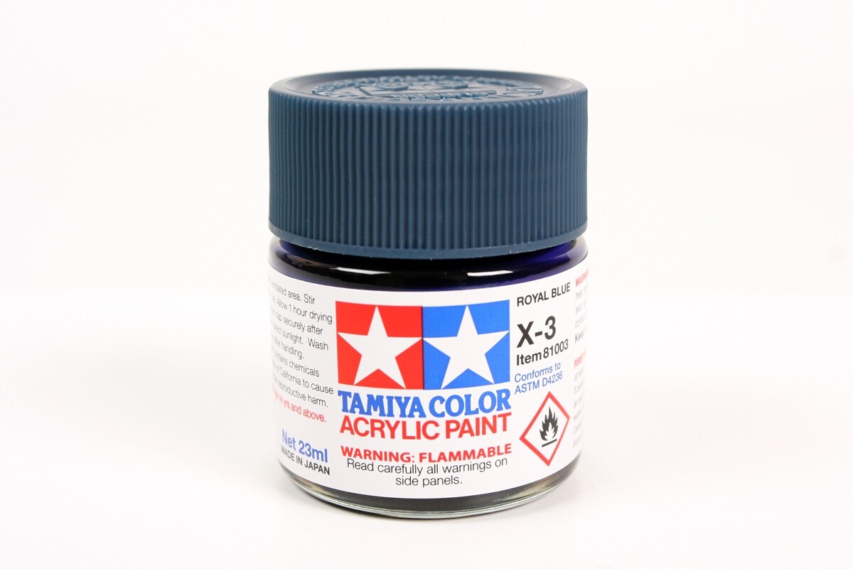 Tamiya 81003 X-3 Royal Blue Acrylic Paint 23ml Large Bottle – US