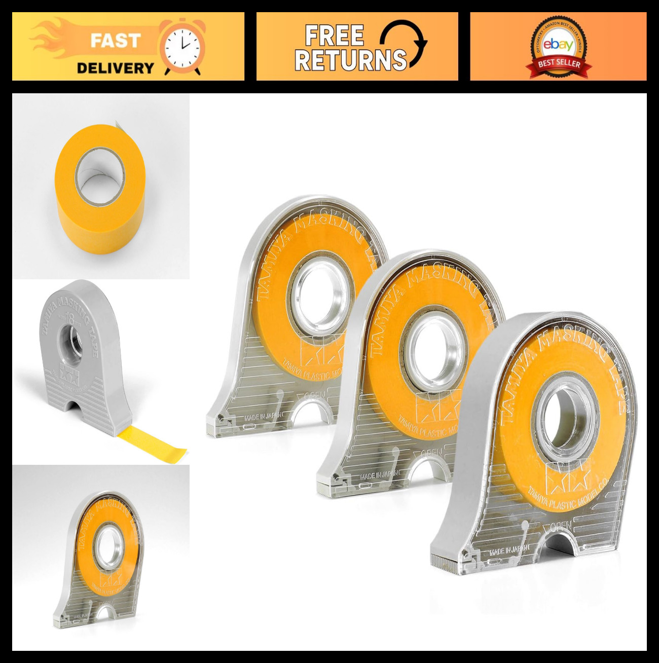 Masking Tape Set with Dispensers – 6mm, 10mm, 18mm – Precision Crafting Tools
