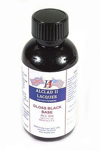 Alclad Alclad Gloss Black Base 2oz – Hobby and Model Lacquer Paint – #304