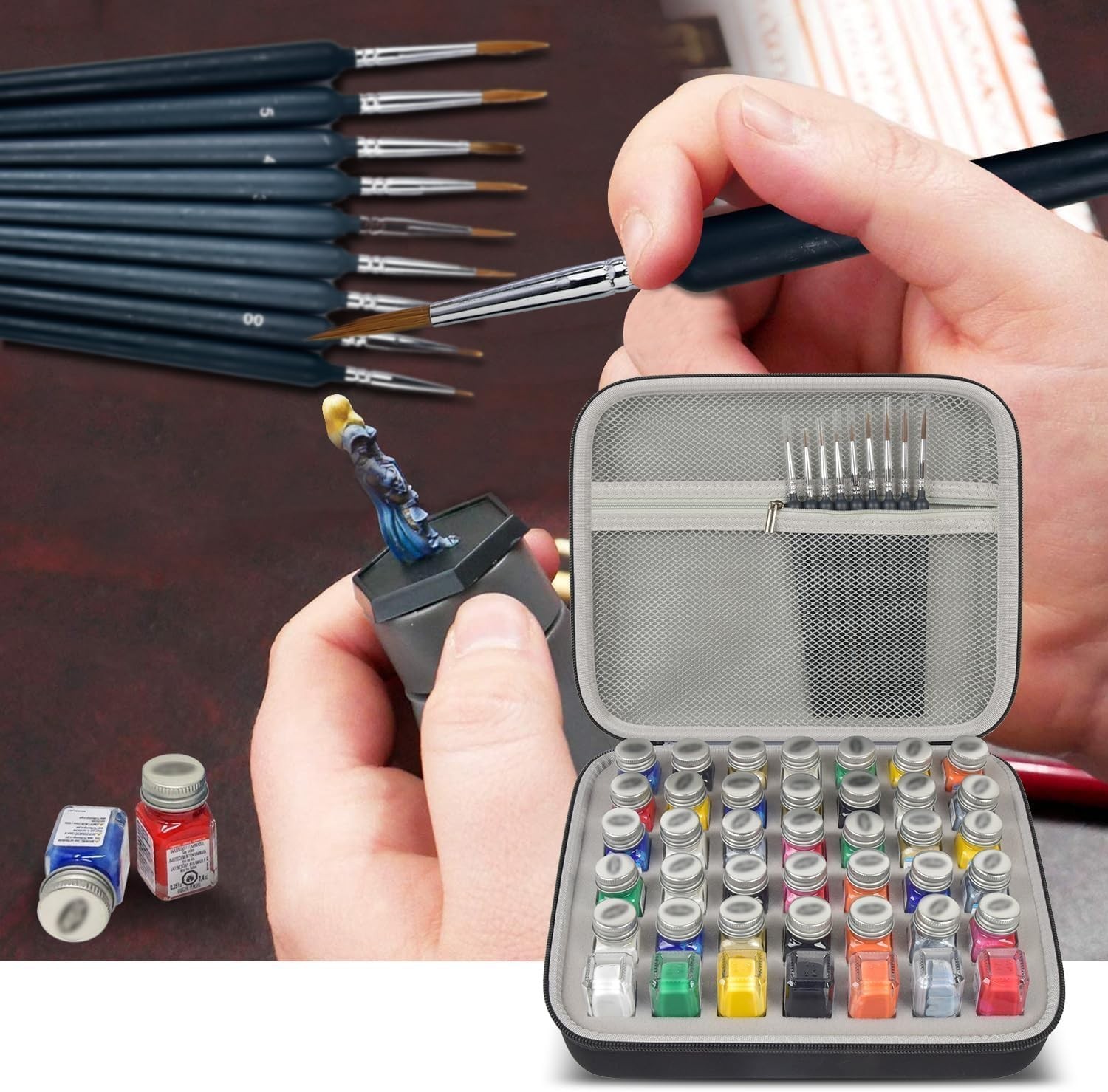 Model Paint Storage Case Compatible with Testors Paint Set, 42PCS Paints Organiz