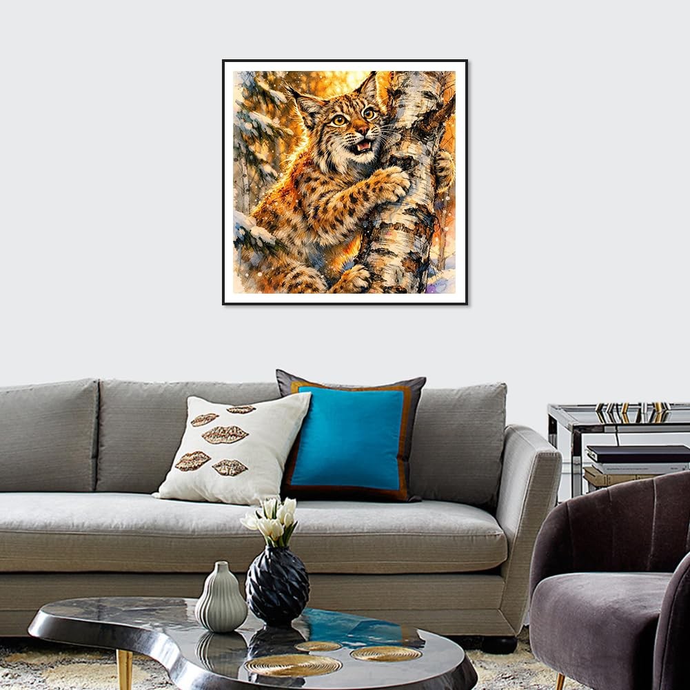 Lynx Diamond Painting Kit for Adults 12 x 12 Inch 5D DIY Art