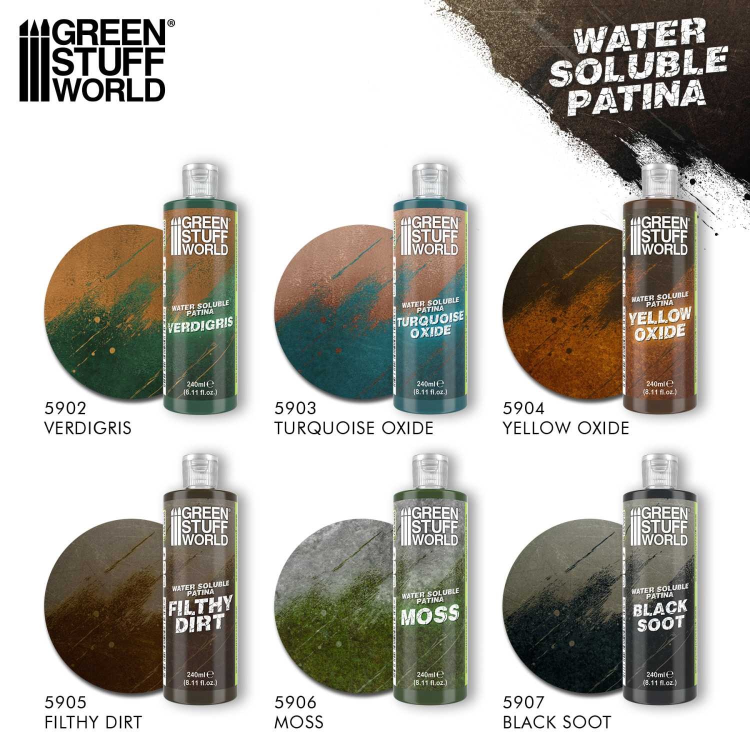 Green Stuff World: Water Soluble Patina – 240ml (8oz) – Rust : Moss : Dust