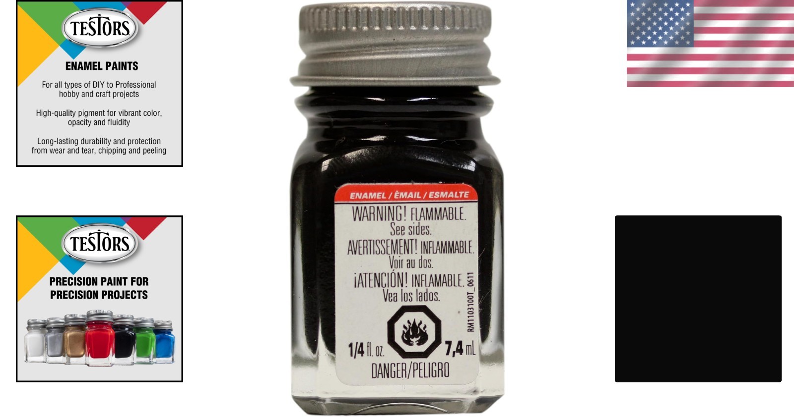 Versatile 0.25 Fl Oz Flat Black Enamel Paint for All Your Crafting Needs