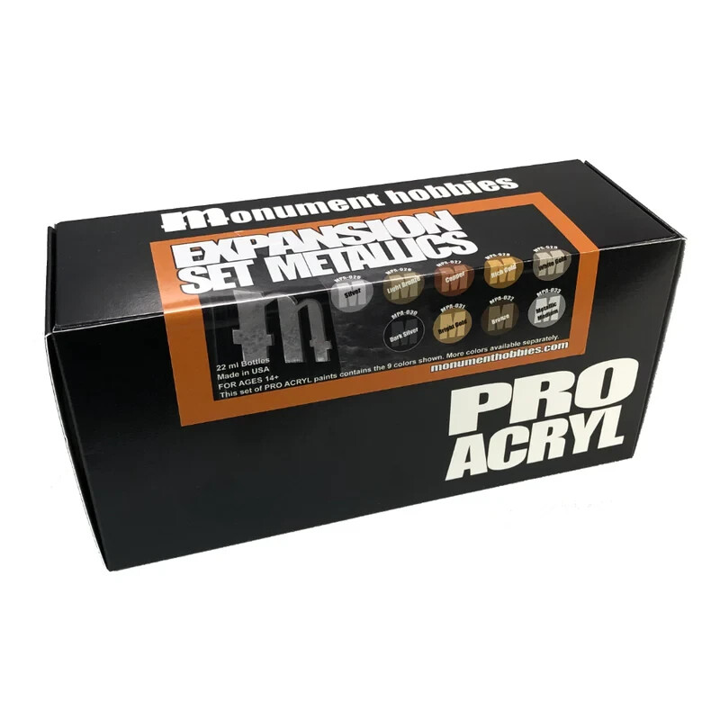 Monument Hobbies Pro Acryl Metallic Set – 9 Colors New