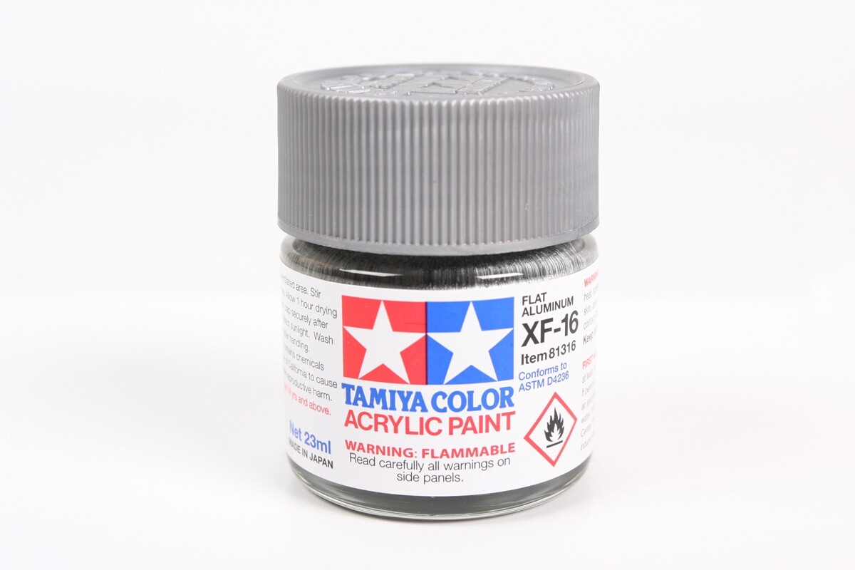 Tamiya 81316 XF-16 Flat Aluminum Acrylic Paint 23ml Large Bottle – US