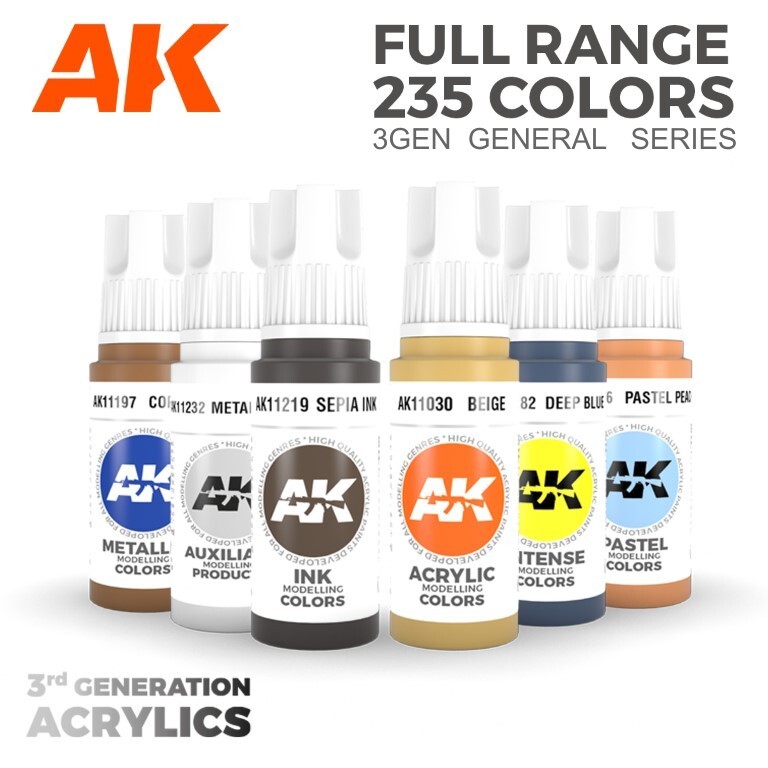 AK Interactive: 3GEN – GENERAL Series Paints – Acrylic Model Paint – Full Range