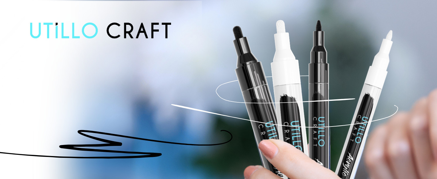 White Paint Pen (8-Pack) Extra Fine White Paint Markers for Metal, Fabric, Wood,