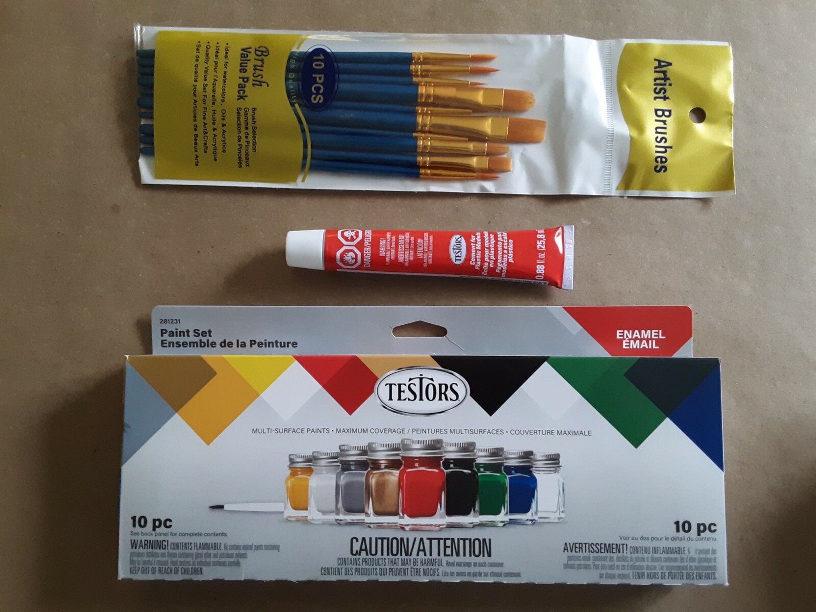 MODELERS KIT – Enamel Paint + Brushes + Glue + Nippers- TESTORS 9146xt +++