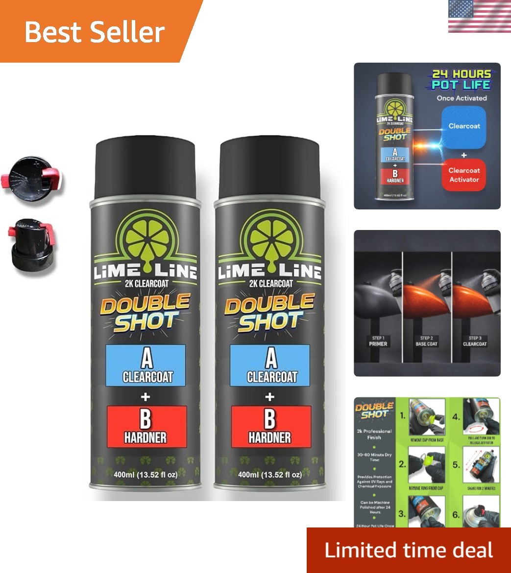High Gloss 2K Clearcoat Spray/Aerosol Can Automotive 2 Part Professional Fini…
