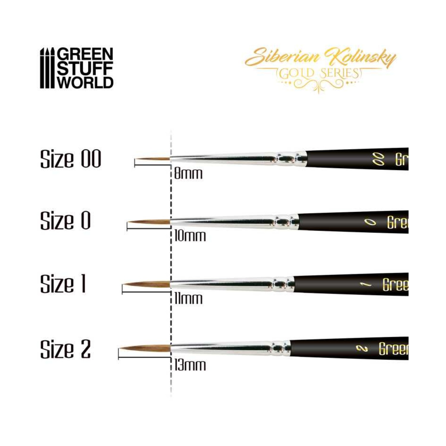 Painting Supply Gold Series Kolinsky Brush Set New