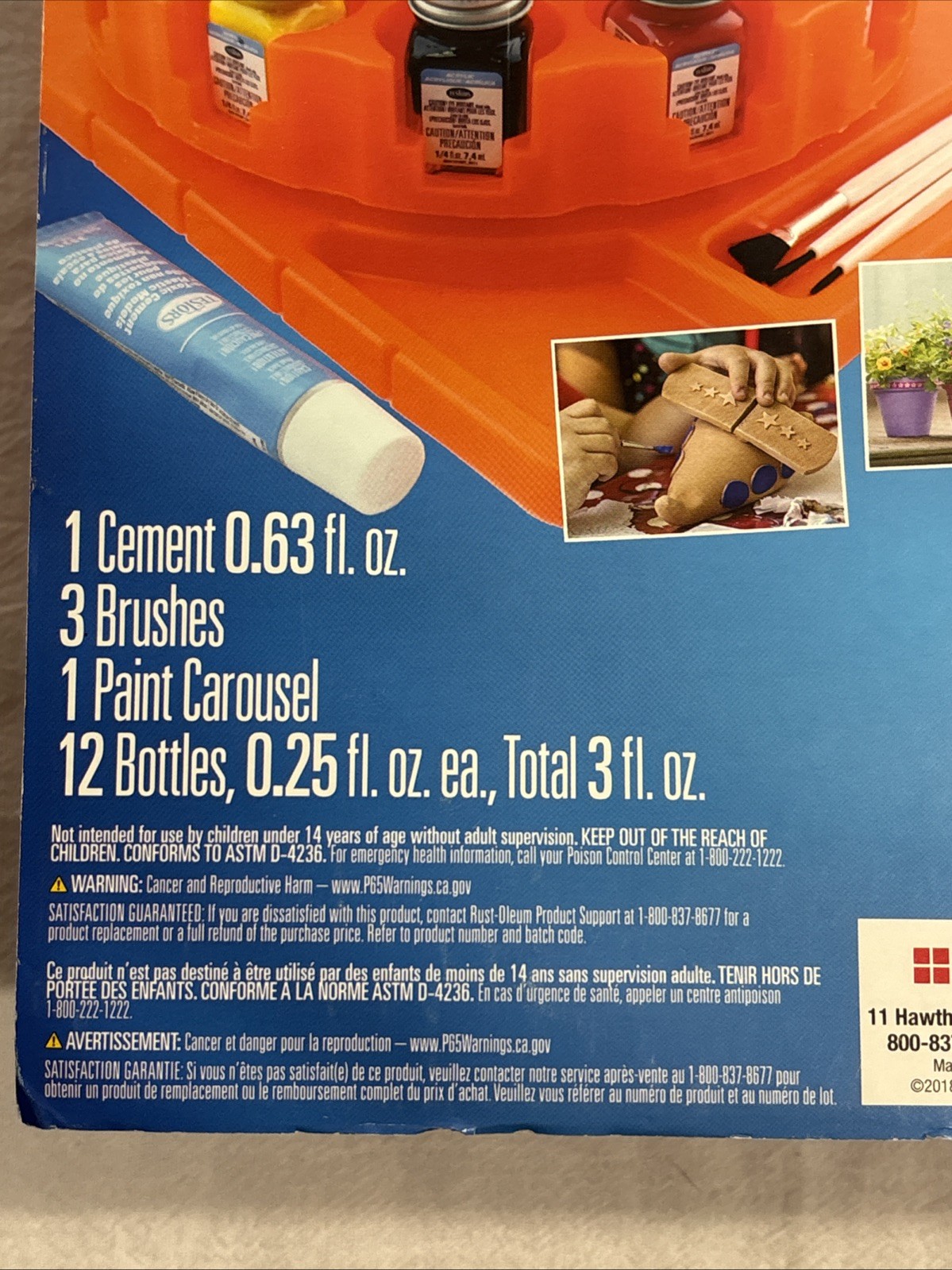 TESTORS- Acrylic Paint Set With Orange Rotating Carousel Paint Tray+Extras NEW!