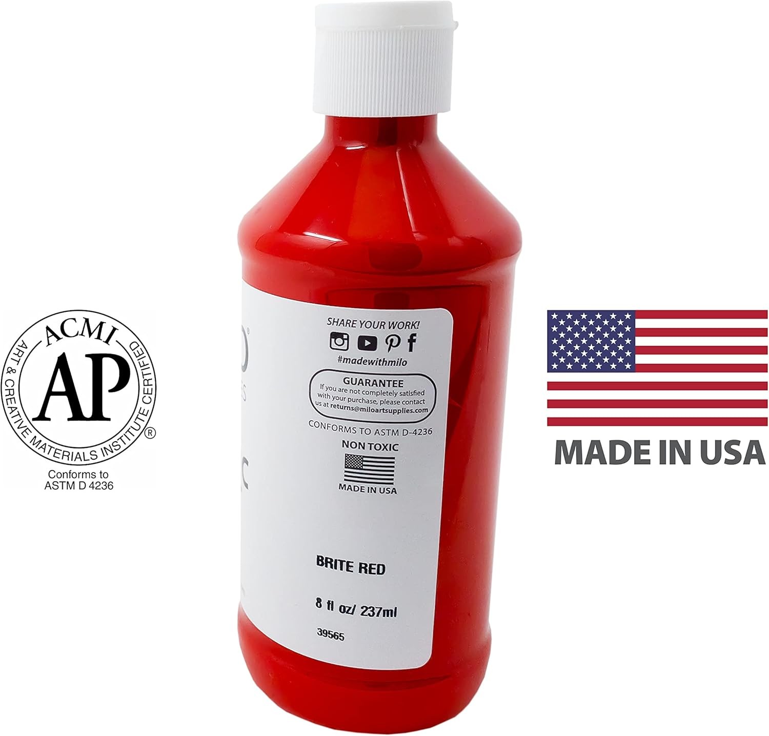 Acrylic Paint Set of 8 Colors | 8 oz Bottles | Student Primary Colors Acrylics