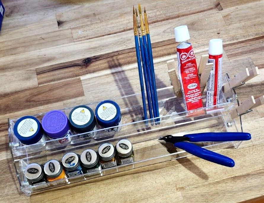 Modeler’s Kit !! 2Tier Paint Rack, 2 Glue, Brushes, Nippers
