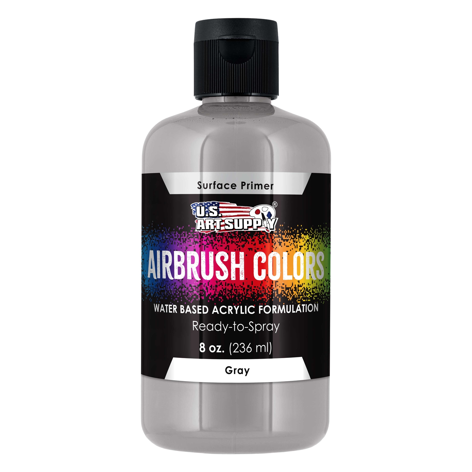8 oz Gray Surface Primer Airbrush Paint, Ready-To-Spray Water-Based Poly-Acrylic