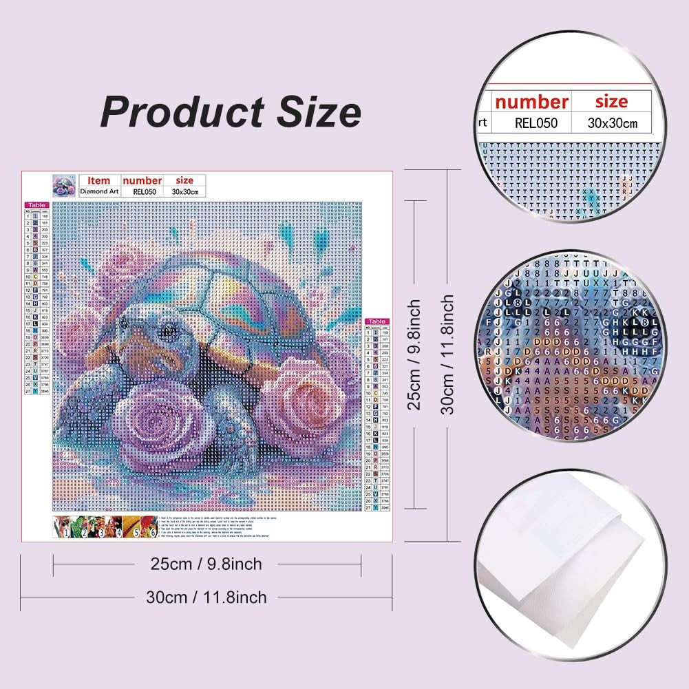 Reluohuo Diamond Art Kits Turtle for Adult, Round Painting Multicolor