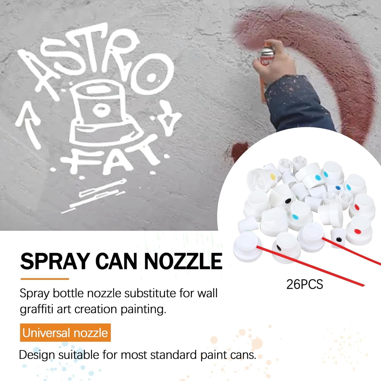 Spray Paint Nozzle Caps Set, 26 Universal Replacement Tips, 1, Mixed loading