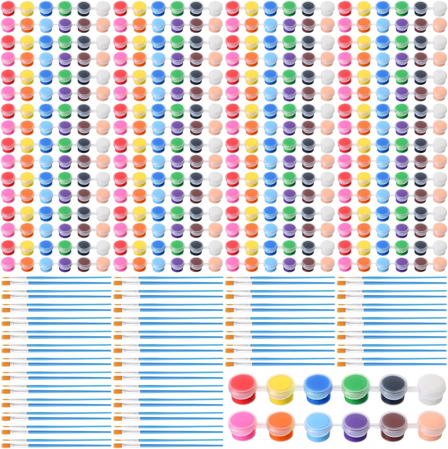 560 Pcs Mini Acrylic Paint Set for Kids 40 Set 12 Colors Washable Paint Strips