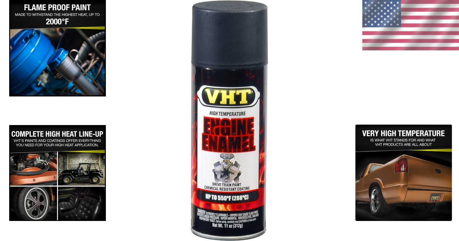 High Heat Engine Enamel GM Satin Black – 11 oz. Rust-Resistant Finish
