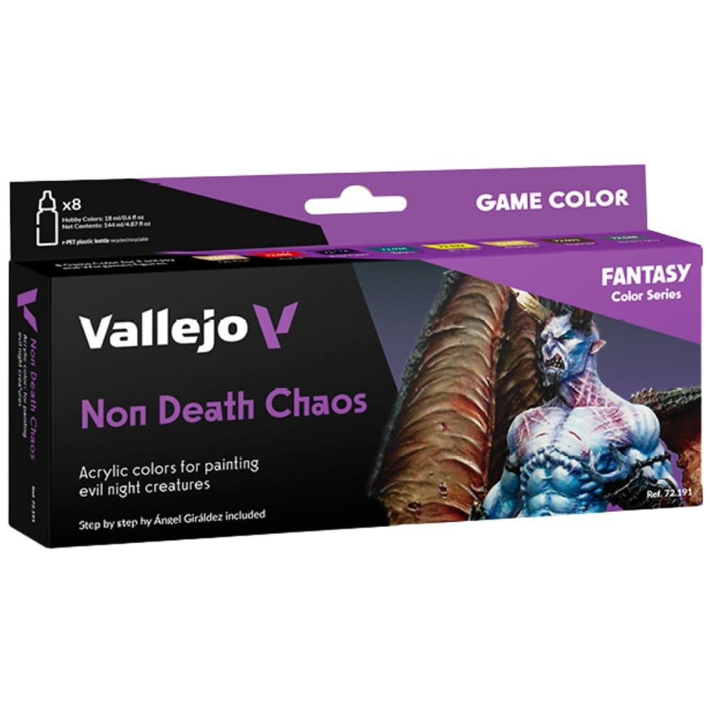 Vallejo Game Color Non-Death Chaos Acrylic Paint Set, 8 x 18ml, Matte Finish
