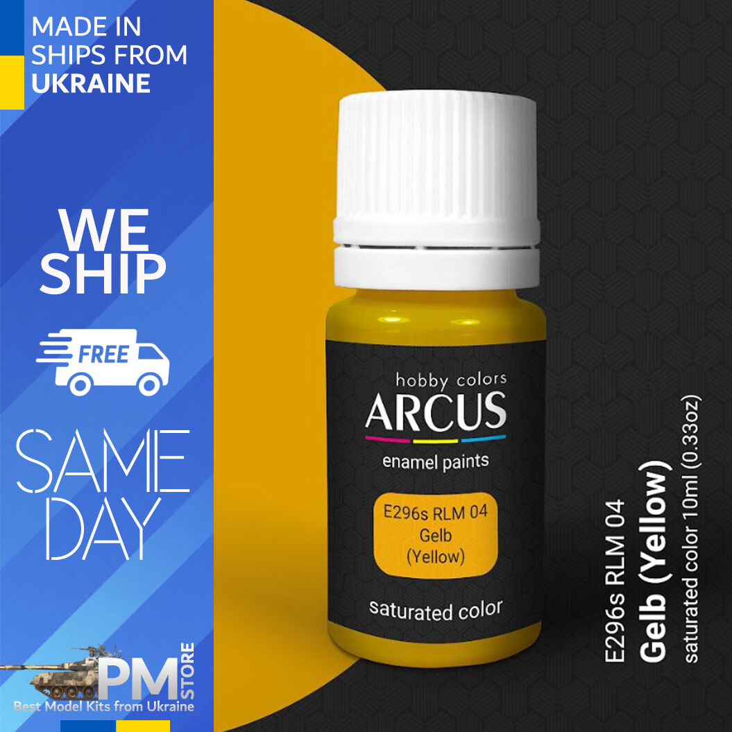 Arcus 296 Enamel paint Luftwaffe RLM 04 Gelb saturated color