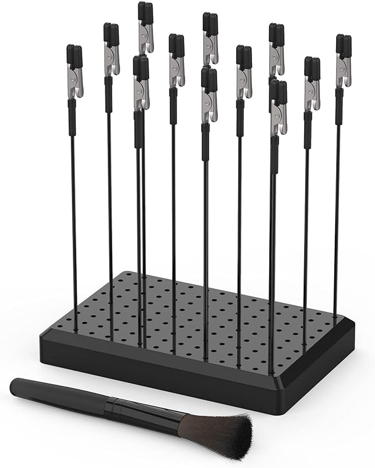 Painting Stand Base Holder with 12 Alligator Clips for Model Parts Assembly