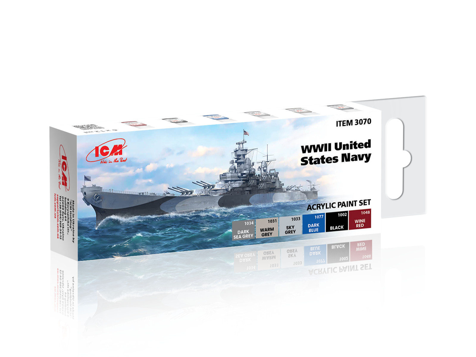 ICM 3070 – Acrylic paint set for WWII United States Navy