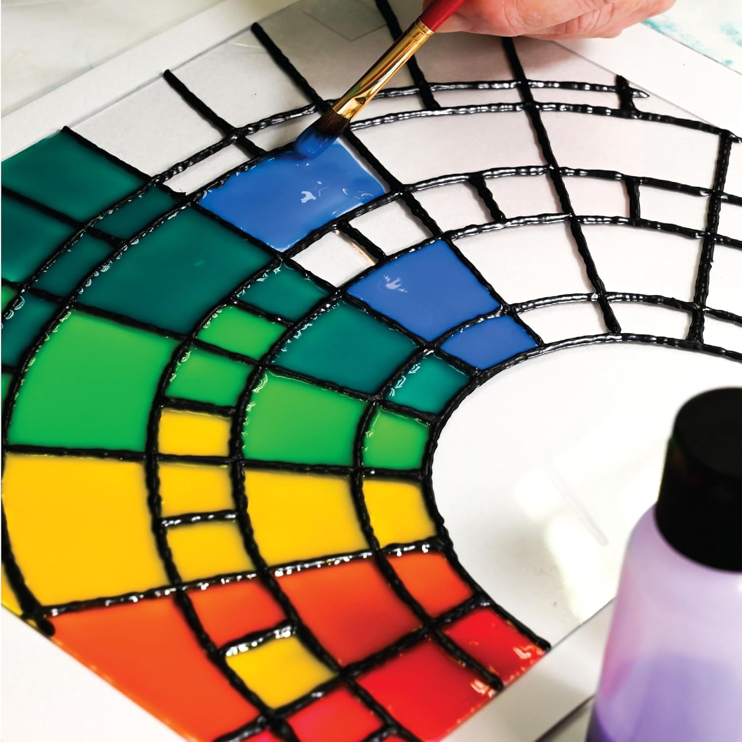 Stained Glass Acrylic Paint Combo Set – 10 Colors + 2 Liquid Dimensional