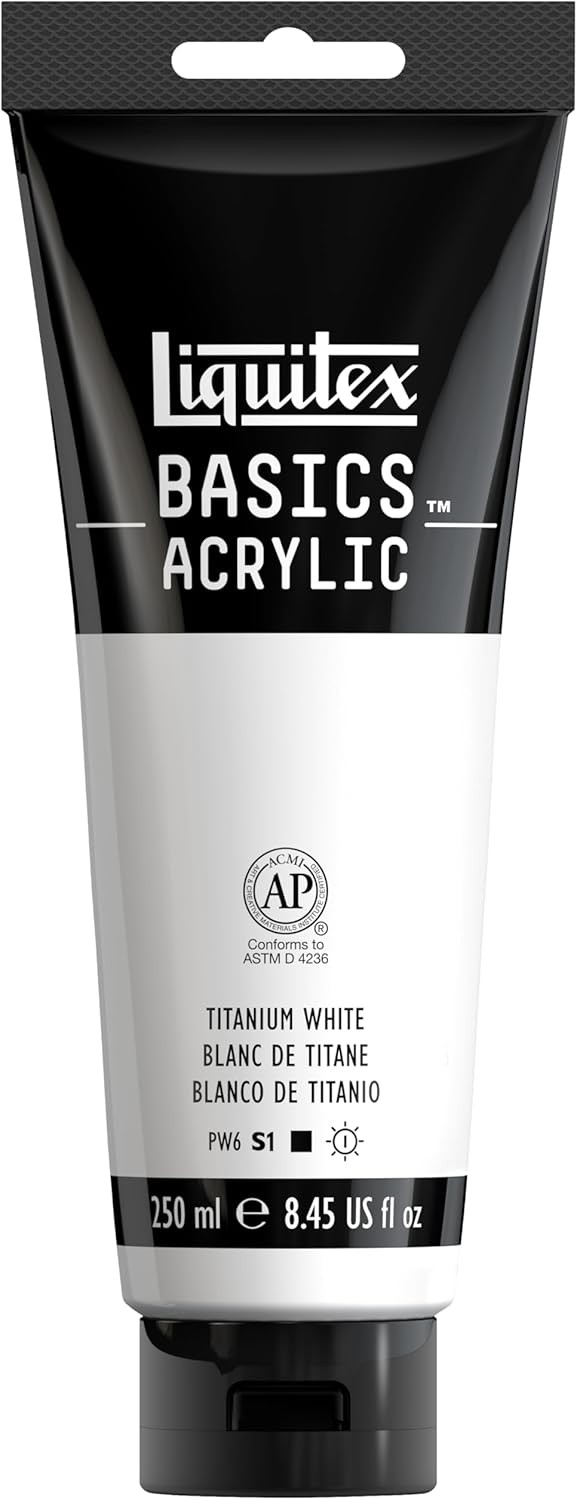 BASICS Acrylic Paint, 250ml (8.5-oz) Tube, Titanium White