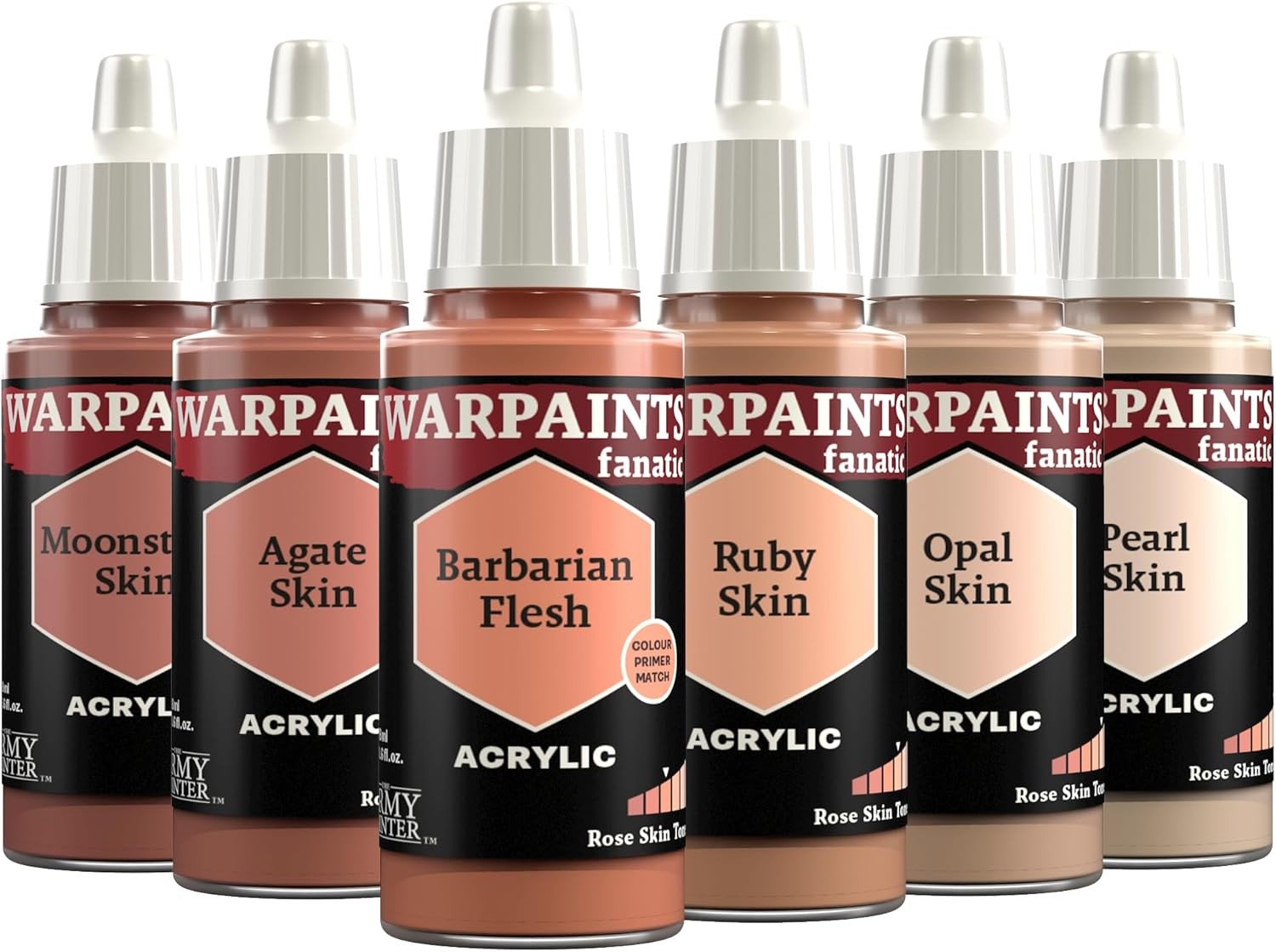 Warpaints Fanatic Flexible Triad: Rose Skin Tones, 6 x 18 ml acrylic paints –