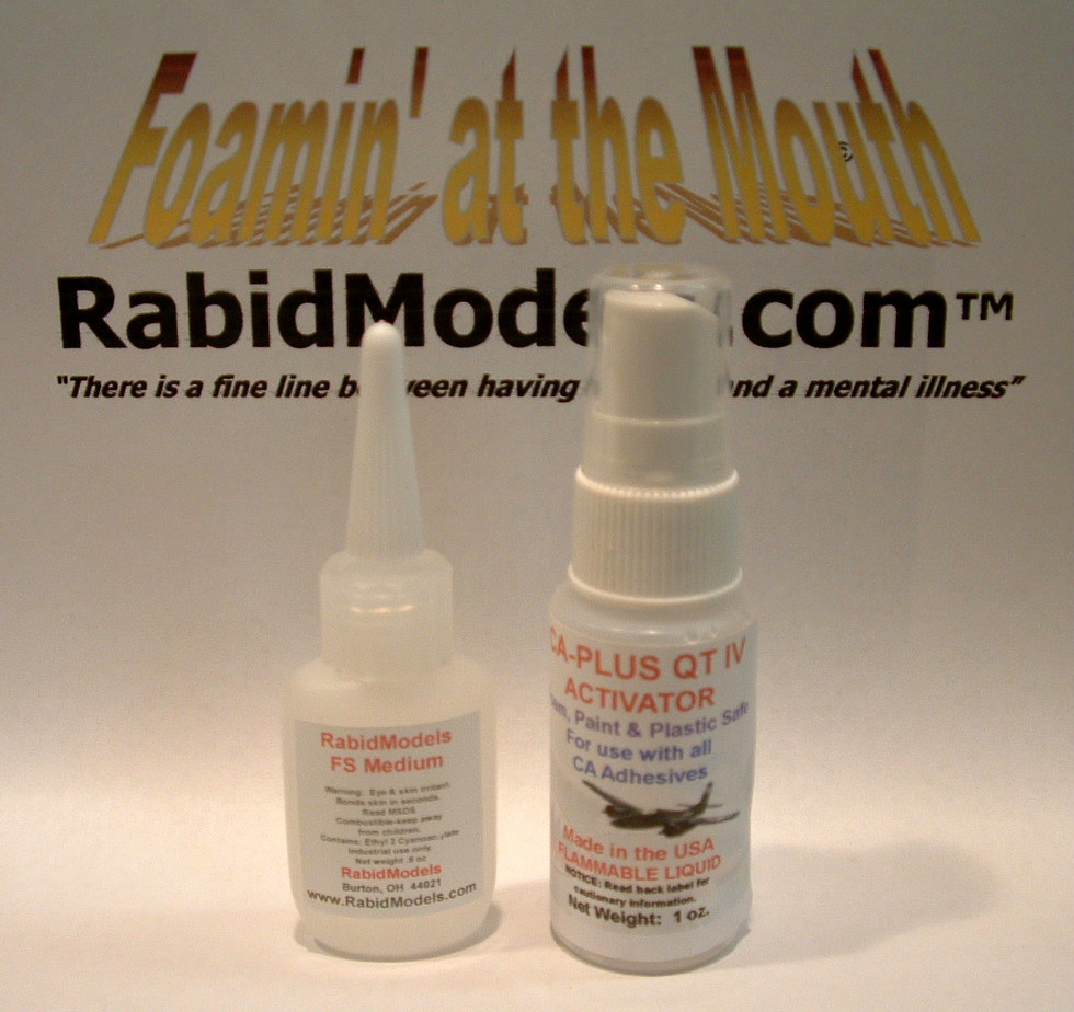 0.5 oz Medium FOAM-SAFE Hyperbond CA Glue & 1 oz FS Accelerator/Kicker Sprayer
