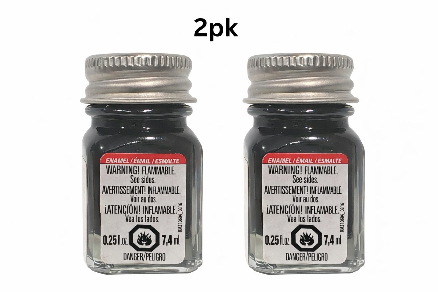 Testors Flat Black Enamel Paint 0.25 fl oz (7.4 ml) –2 Pack – Model Paint-1149TT